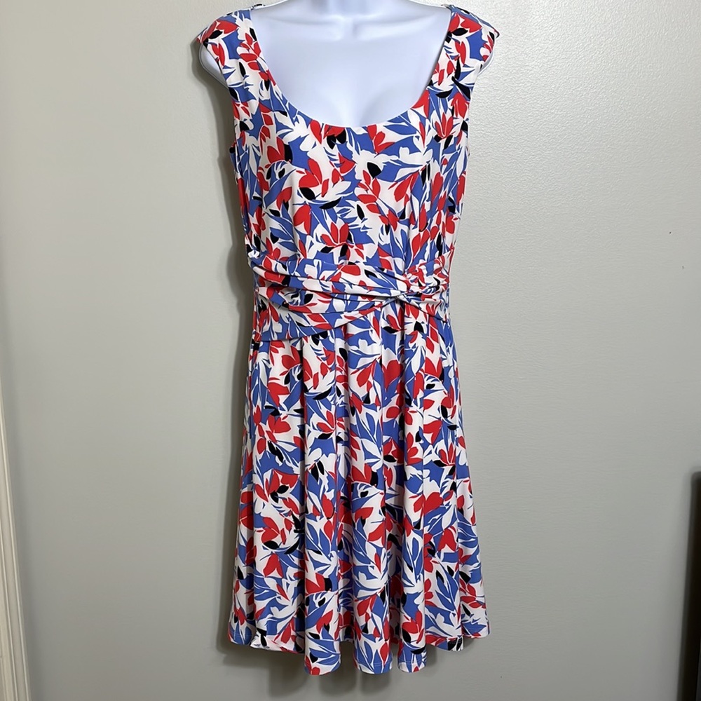 Ralph Lauren Orange Blue Black Print Polyester Tank Dress Size 4 NWT